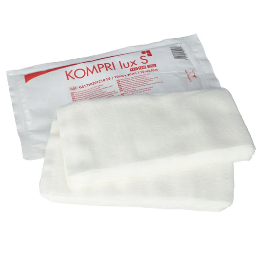 ZARYS KOMPRI lux S Sterile Gauze Swabs 10×20cm|12-Ply