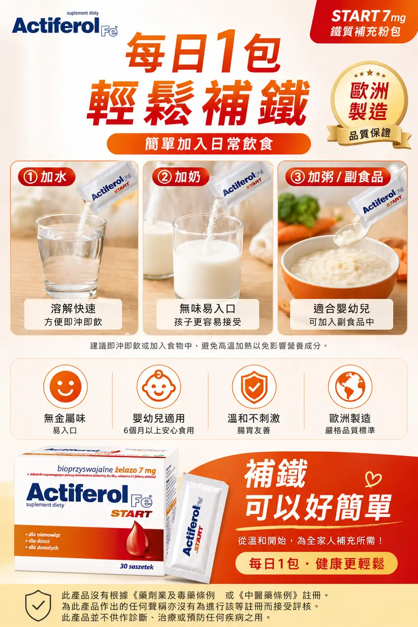 Actiferol Fe Start Iron Supplement Powder 7mg | 30 Sachets