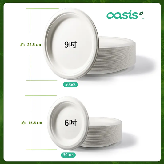 OASIS Plate Set 6+9 inch 100pcs | Leakproof BBQ Takeaway Plates