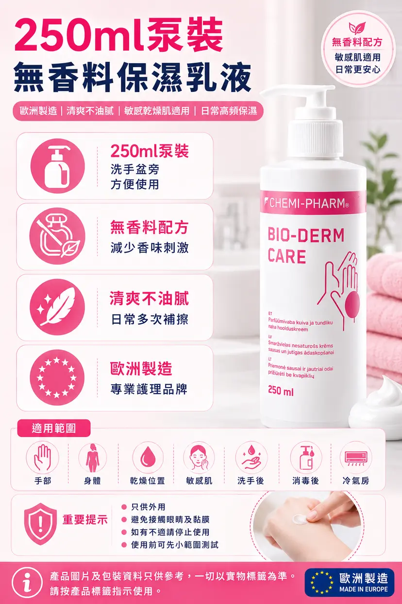 BIODERM CARE 無香修護護手乳 250ml
