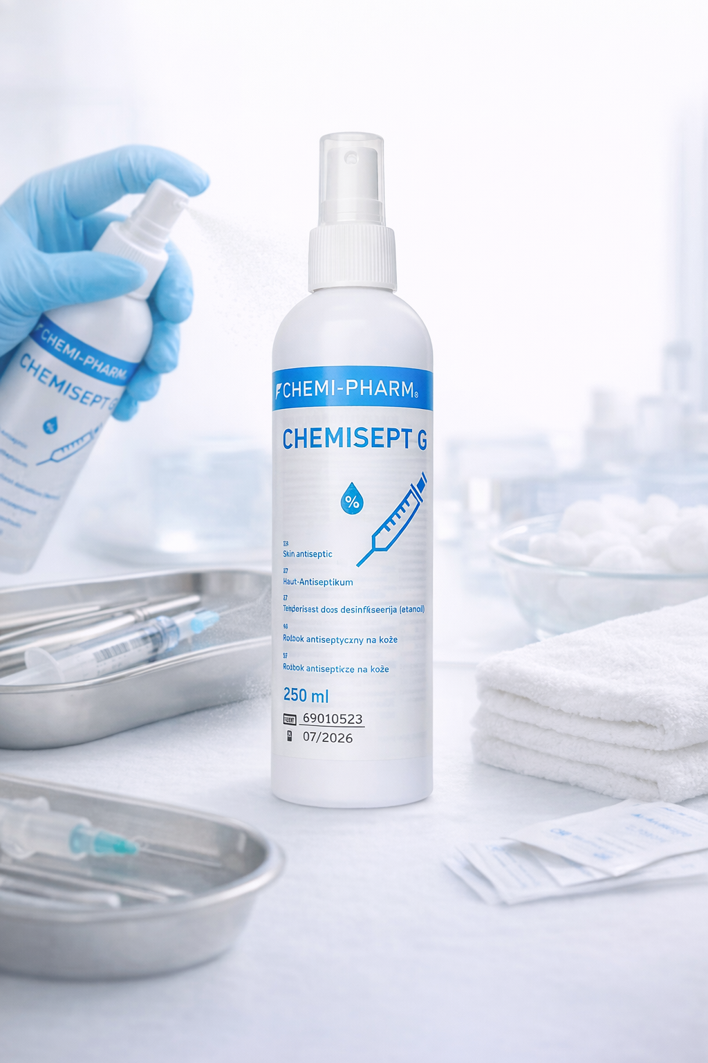 CHEMISEPT G 無色酒精皮膚消毒液|術前消毒|醫療級皮膚消毒|愛沙尼亞製