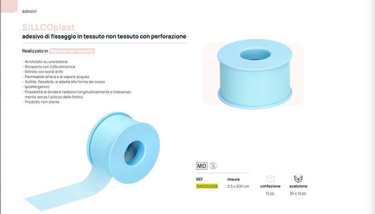 SILLCoplast Medical Paper Tape 2.5cm x 5m Hypoallergenic Breathable