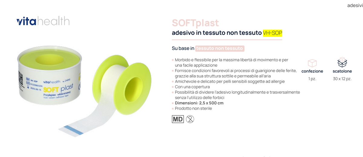 SOFTplast 可撕式柔軟透氣不織布膠布 2.5cm x 5m(附盒)|親膚醫療膠帶 敏感肌適用 穿孔可手撕 彈性固定貼布 ZARYS|SOFTplast、不織布膠布、醫療膠帶、彈性護創貼