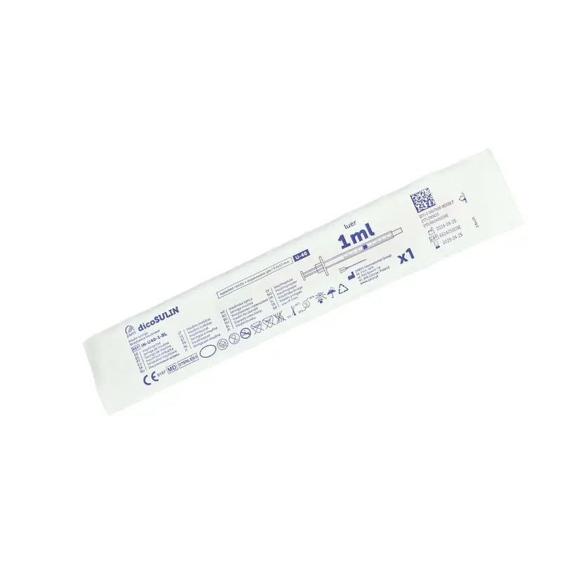 dicoSULIN U-40 Insulin Syringe with Needle 1ml | 30G × 13mm | EO Sterile | Latex & DEHP Free | 100 Pack