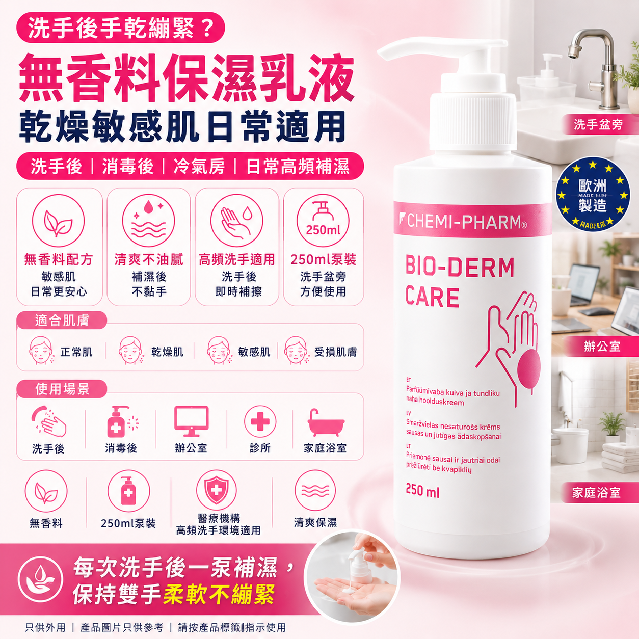 BIODERM CARE 無香修護護手乳 250ml
