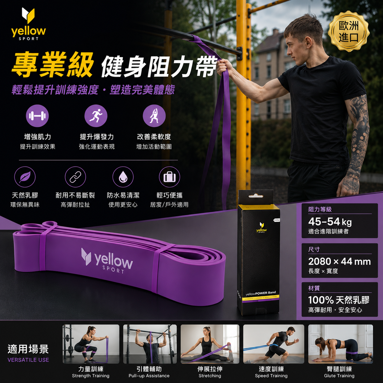 YellowSport POWER 阻力帶 5種阻力