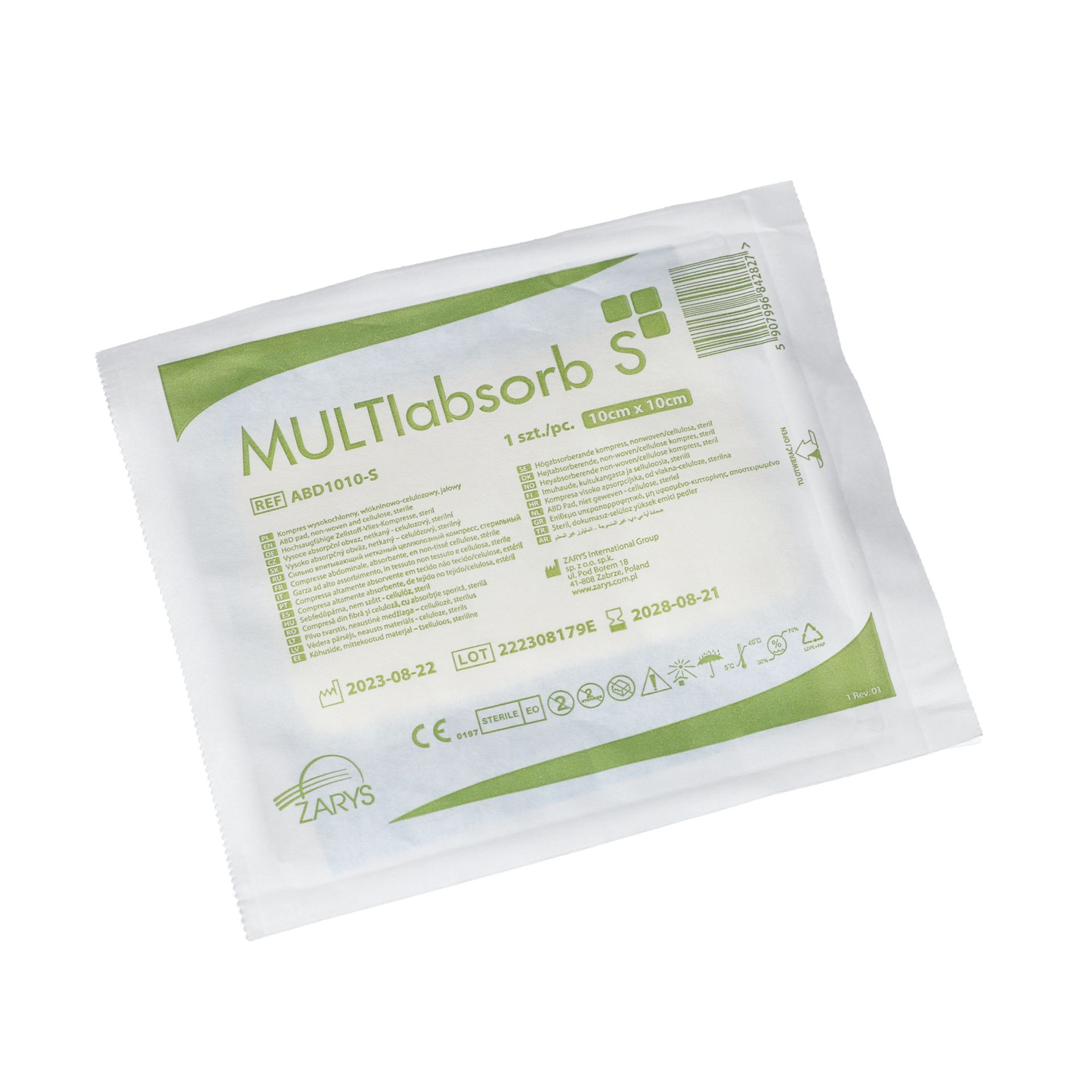 multiABSORB S ABD Pad 10x10cm High Absorbent Sterile Dressing