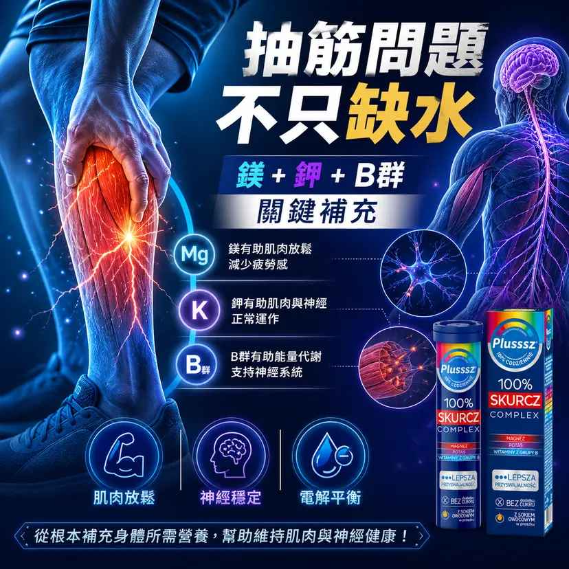 PLUSSSZ 鎂＋鉀＋維他命B群水溶片 橙子西柚味 20片裝產品資料圖 2