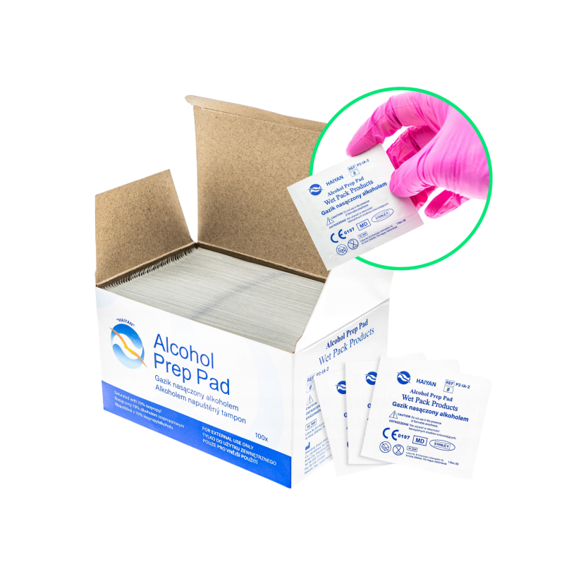 70% 酒精消毒棉片100片｜三尺寸高效清潔・獨立包裝（細/中/大） 65mm×56mm