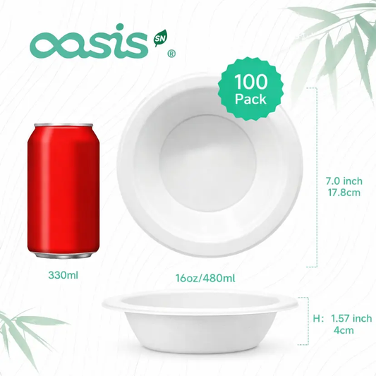 OASIS Bagasse Bowls 473ml 100pcs