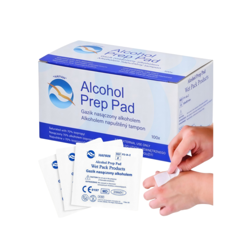 70% 酒精消毒棉片100片｜三尺寸高效清潔・獨立包裝（細/中/大） 65mm×56mm