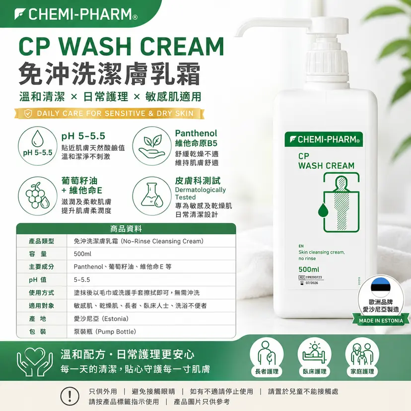 CP Wash Cream 免沖洗潔膚乳霜