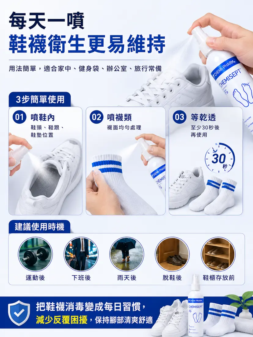 CHEMISEPT FG 鞋履除臭殺菌噴霧｜100ml / 250ml