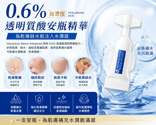 Viscontour 0.6% Hyaluronic Acid Ampoule Serum | 30 Ampoules