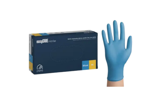 ZARYS Blue Nitrile Gloves 100pcs | Powder Free Latex Free Grip Fit (S/M/L)