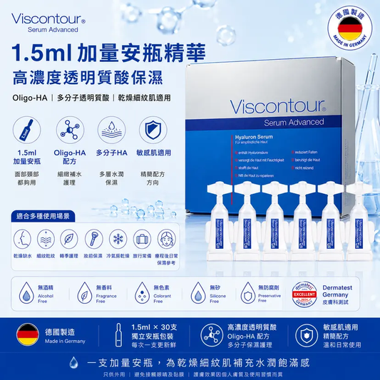 Viscontour 0.6%高濃度透明質酸保濕精華｜1.5ml加量版