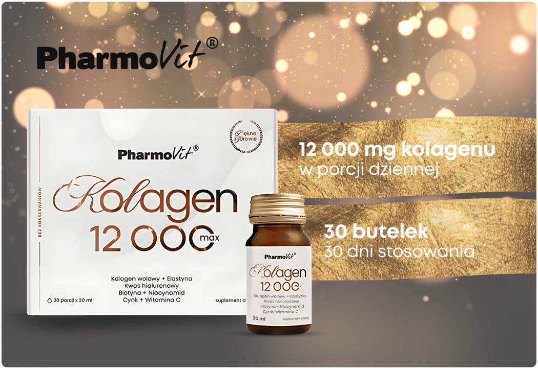 Pharmovit 膠原蛋白 12000 Max 液態飲｜歐洲製造・高濃度水解膠原蛋白・添加維他命C、鋅與玻尿酸・促進膚質緊緻與頭髮指甲健康・每日1瓶維持自然彈性｜平行進口｜31-10-2026