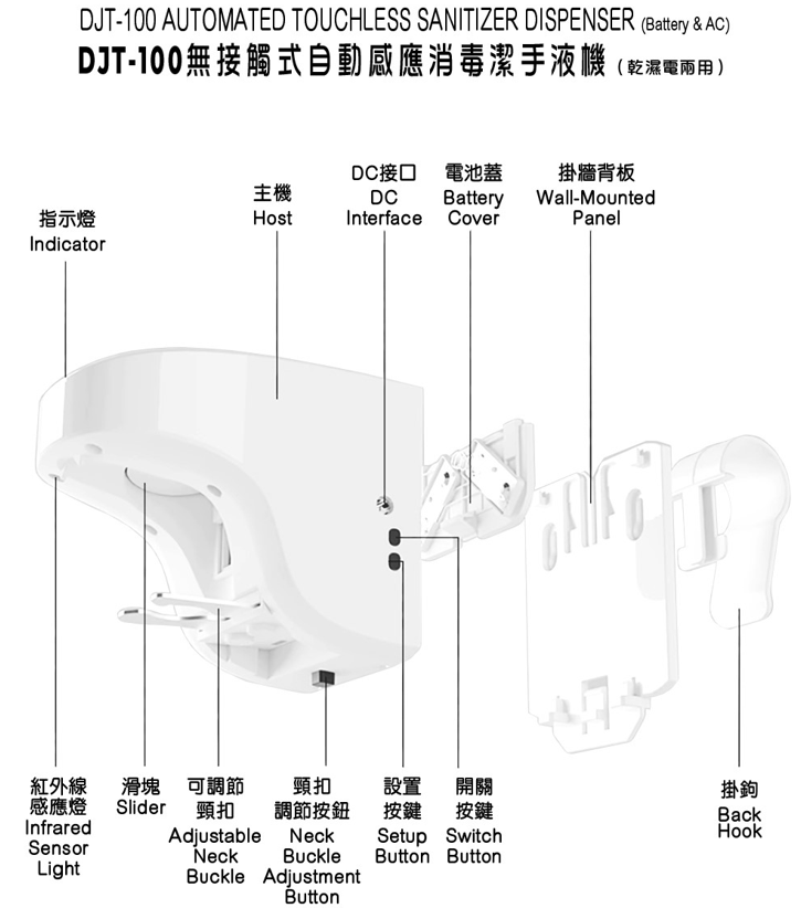 DJT Medical 感應潔手裝置使用及配件圖片 7