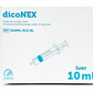 dicoNEX 10ml Three-Piece Disposable Syringe | Luer Slip | EO Sterile | Latex & DEHP Free | 100 Pack