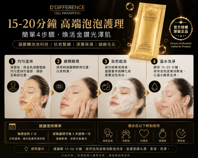 D’DIFFERENCE 5D Golden Beauty Mask | 7ml