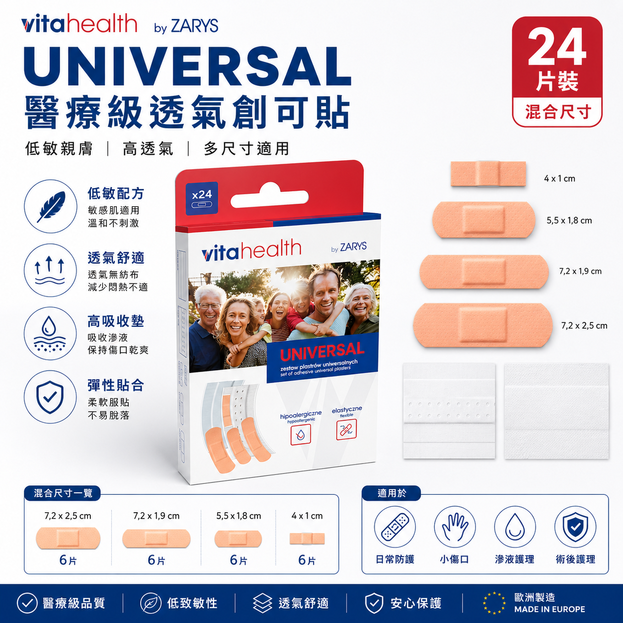 ZARYS Universal 通用護創創可貼套裝 24片裝