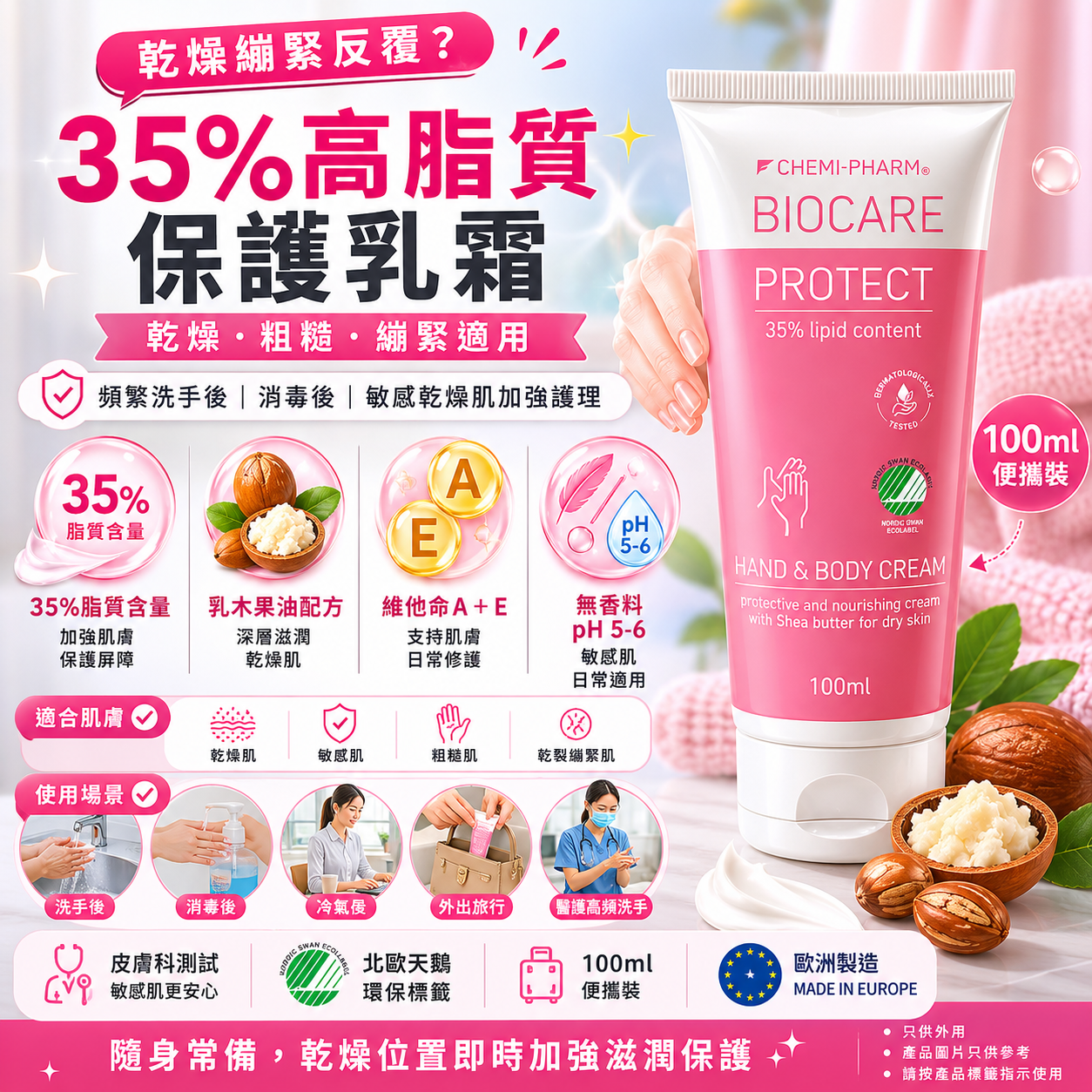 BIOCARE PROTECT 35% 乳木果油修護乳霜 100ml