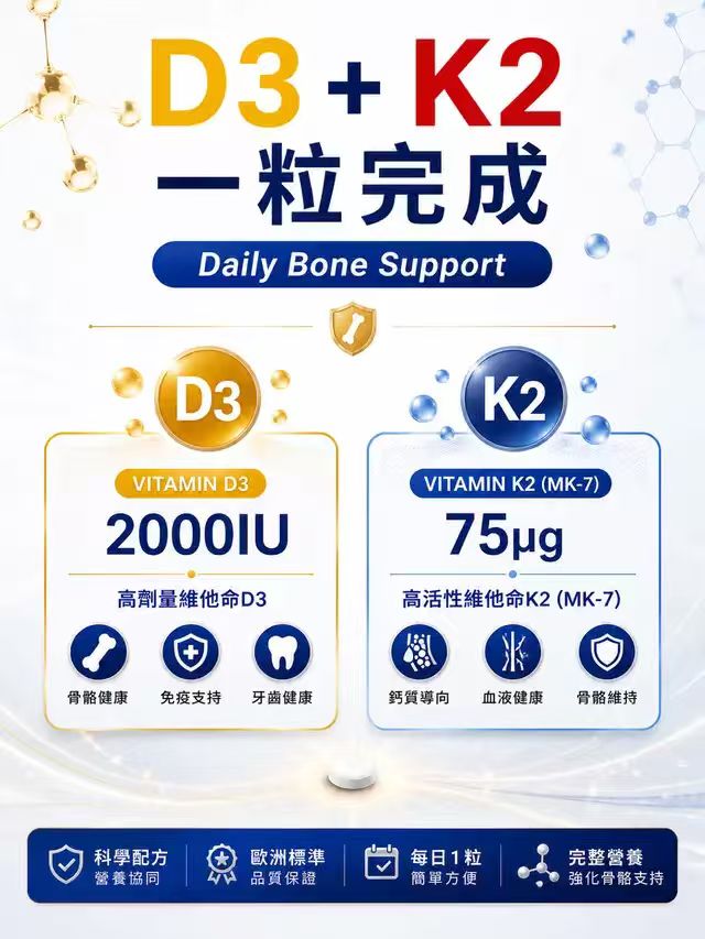 Sundovit 維他命D3K2 骨骼強化配方 30粒