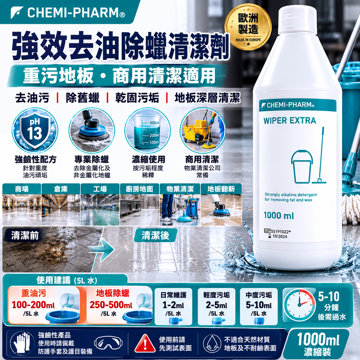 WIPER EXTRA Heavy Duty Degreaser & Wax Remover | 1000ml / 5000ml