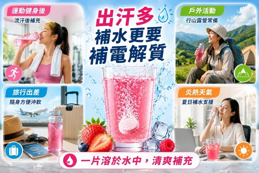 PLUSSSZ 電解質＋100%綜合維他命水溶片 野草莓草莓味 24片裝產品資料圖 4