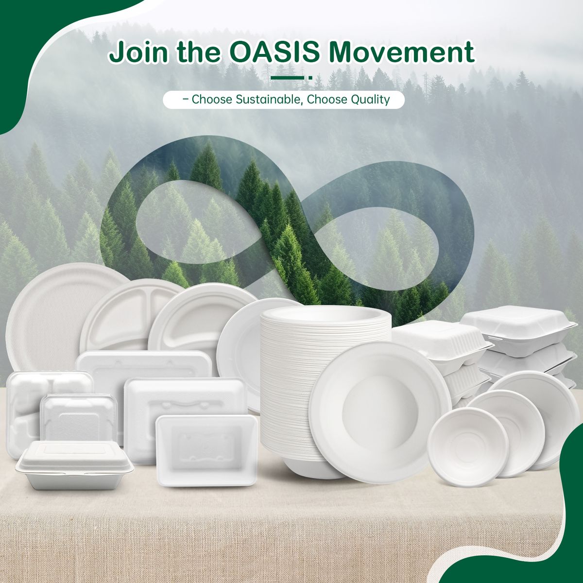OASIS 植物纖維環保餐具系列
